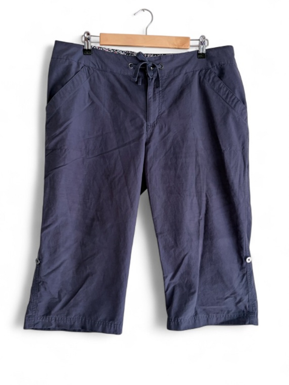 Columbia Women's Navy Blue Cropped Roll Cuff Pants Size 14